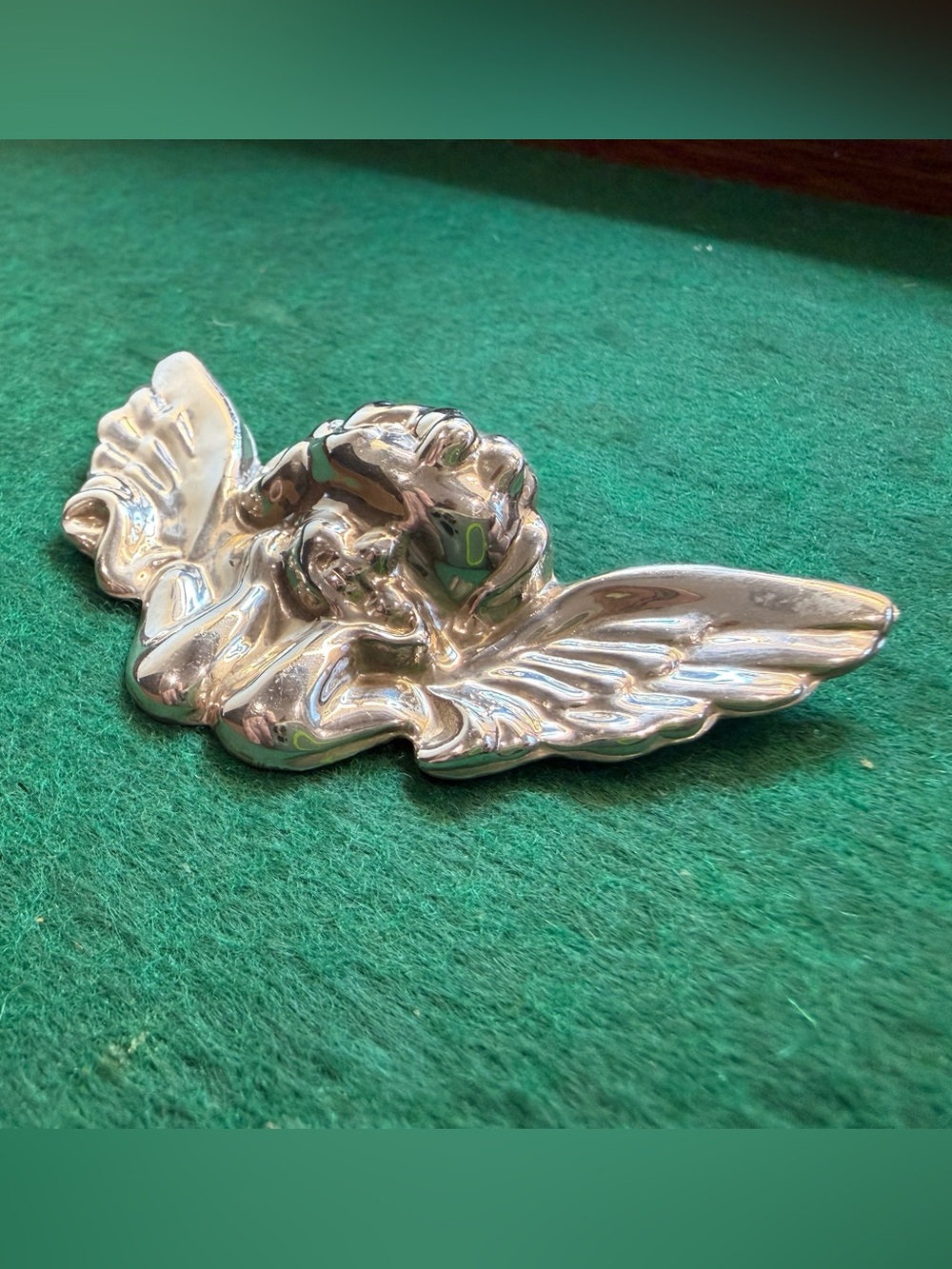 Vintage Sterling Silver Cherub Angel Brooch 925 Mid Century Figural
